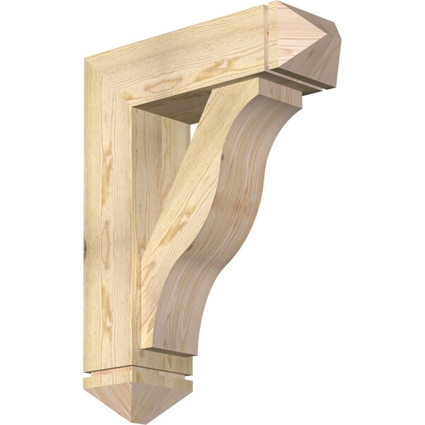 Ekena Millwork Funston Arts and Crafts Rough Sawn Bracket w/ Offset Brace, Douglas Fir, 8"W x 26"D x 34"H BKT0806X26X34FST03RDF - main